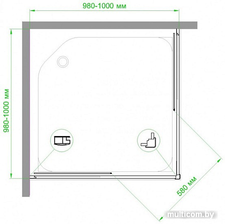 Душевой уголок Royal Bath RB100HPD-T 100x100