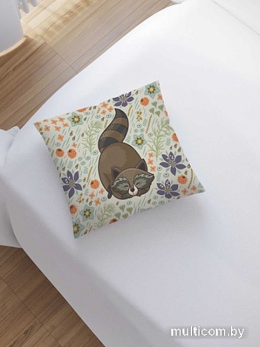 Чехол на подушку JoyArty Милый енот sl_75035