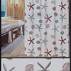 Шторка-занавеска для ванны Fashun A8810 (белый/морские звезды)