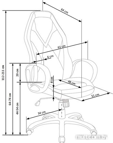Кресло Halmar Coyot (черный/синий)
