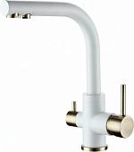 Смеситель Paulmark Essen Es213011-431BR (белый матовый/бронзовый)