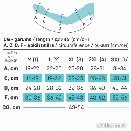 Рукав компрессионный Tonus Elast 0403-02 Lux 2 К.К (XXXL, карамельный)