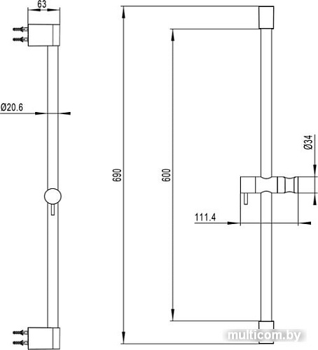 Душевая штанга Villeroy & Boch Embrace TVS1086001161