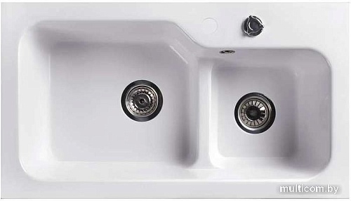 Кухонная мойка Belux SG-REC-DUO 8045-01 (белый кварц)