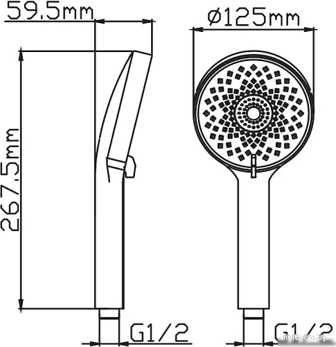 Душевая лейка Diadonna D10-19038BL
