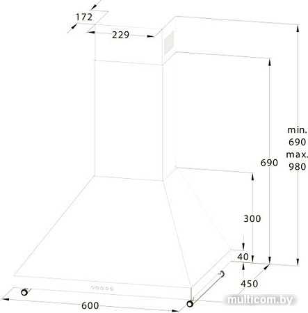 Кухонная вытяжка Midea MH60C335AN