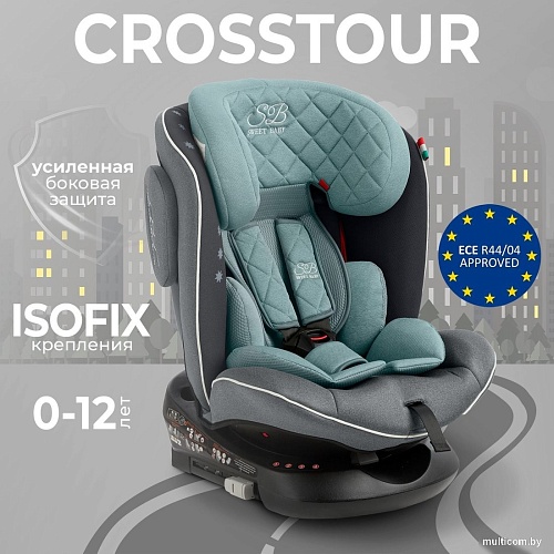Детское автокресло Sweet Baby Crosstour 360 SPS Isofix 0-36 (серый/бирюзовый)