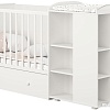 Кроватка-трансформер Polini Kids French 800, Amis, с комодом (белый)