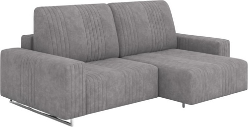 Угловой диван Rivalli Уолтер ШП 1000 + оттоманка (Tango Pebble/полиалюминий)