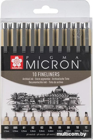 Набор капиллярных ручек Sakura Pen Pigma Micron POXSDK10A (10 шт)