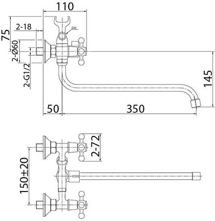 Смеситель Milardo Duplex DUPSB02M10