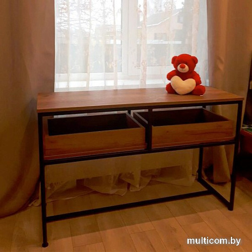 Консольный стол Millwood Пекин 2 180x40 (дуб табачный craft/черный)