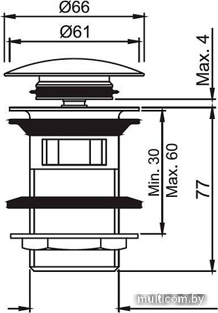Донный клапан Jaquar ALD-CHR-729