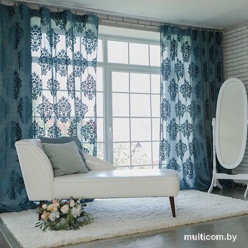 Штора Этель Ренессанс Лазурный 3277293 1.7x2.65 м (1 шт)