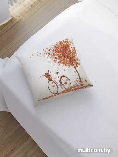 Чехол на подушку JoyArty На велосипеде за листьями sl_17799