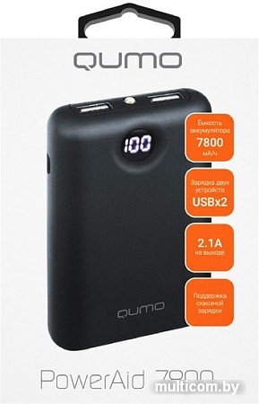 Портативное зарядное устройство QUMO PowerAid 7800 V2 (черный)