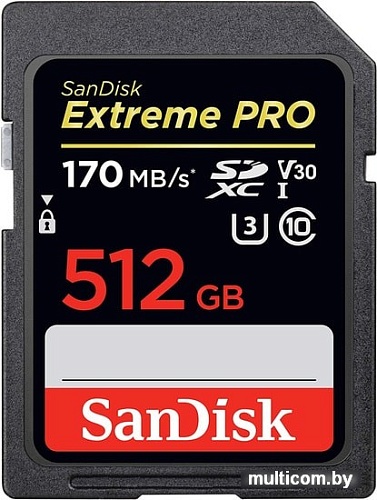 Карта памяти SanDisk Extreme PRO SDXC SDSDXXY-512G-GN4IN 512GB
