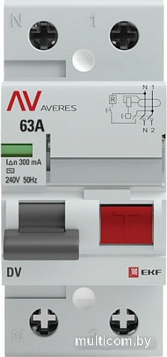 Устройство защитного отключения EKF Averes rccb-2-63-300-ac-av