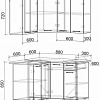 Угловая кухня Интерлиния Мила Лайт 1.2x1.2 (дуб белый/дуб серый)