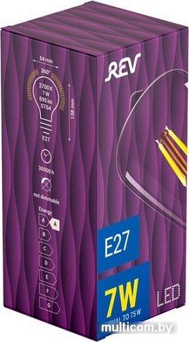 Светодиодная лампа Rev Винтаж Филамент ST64 E27 7 Вт 2700 К 32436 2
