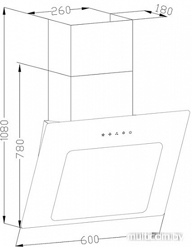 Кухонная вытяжка Backer AH60E-TGL200 White Glass