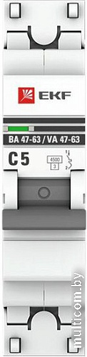 EKF ВА 47-63 1P 5А (C) 4.5kA PROxima mcb4763-1-05C-pro