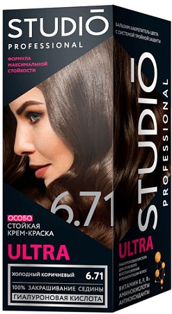 Крем-краска для волос Studio Professional ULTRA 6.71 Холодный коричневый