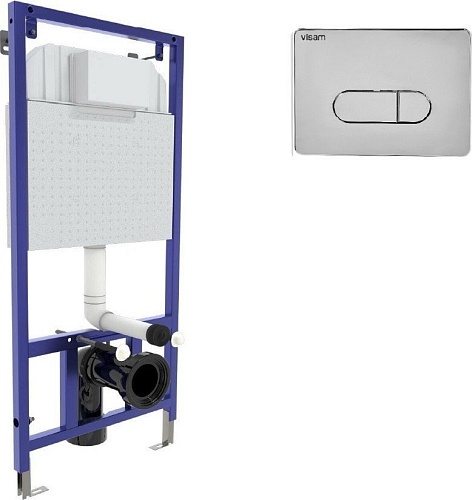 Инсталляция для унитаза Visam Slim 525 с кнопкой D3 EX-040233 (хром глянец)