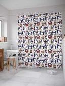 Шторка-занавеска для ванны JoyArty Рождественские пингвины sc_37118