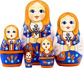 Развивающая игра Брестская Матрешка В народном норвежском костюме (набор 5 шт)