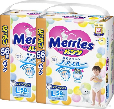 Трусики-подгузники Merries L (112 шт)