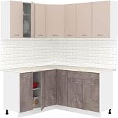 Готовая кухня Кортекс-мебель Корнелия Лира 1.5x2.0 (капучино/оникс/королевский опал)