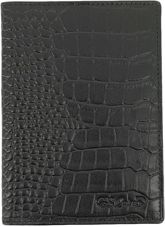 Обложка для паспорта S.Quire 6400-BK CROCO (черный)