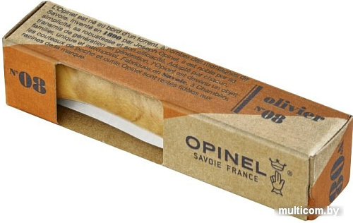 Туристический нож Opinel N°8, нержавеющая сталь, оливковое дерево