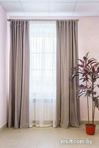 Комплект штор Decoretto Нубук НСС-K17 4x2.5 м (светло-серый, 2 шт)