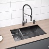 Кухонная мойка Paulmark Next 69/2S Uni PM226944-GMR (черный/вороненая сталь)