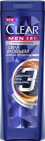 Бальзам Clear Men Сила и объем 3 в 1 400 мл