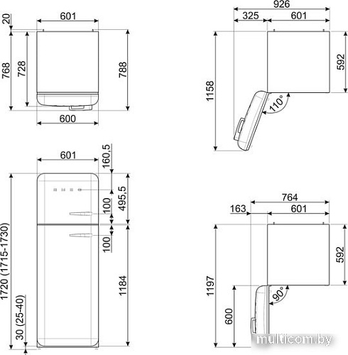 Холодильник Smeg FAB30LCR5
