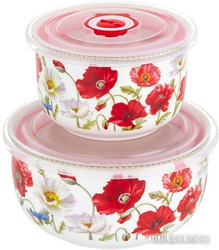 Набор салатников Elan Gallery Маки 420500