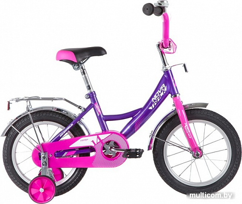 Детский велосипед Novatrack Vector 14 2020 143VECTOR.LC20 (фиолетовый/розовый)