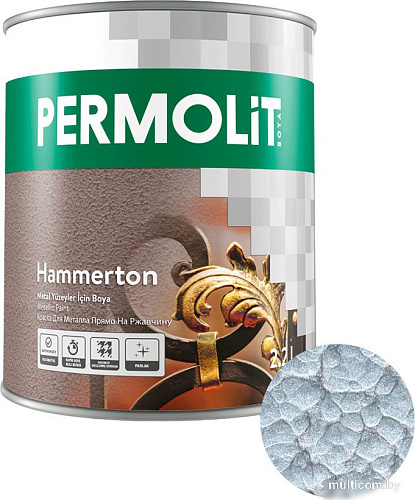 PERMOLIT Hammerton антикоррозийная с молотковым эффектом 1306 0.65 л (серебро)