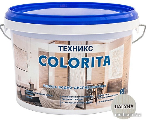 Лазурь Техникс Colorita ВД-АК-1 3 кг (лагуна)