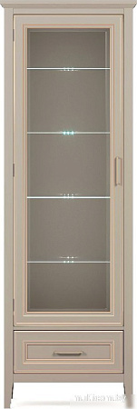 Шкаф-витрина BRW Classic REG1W1SZK с подсветкой (глиняный серый)