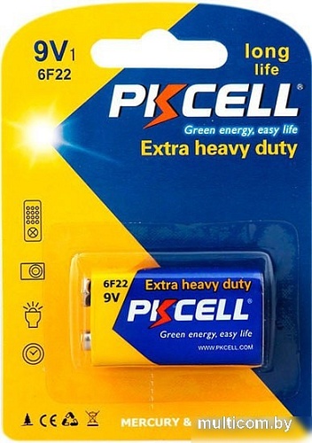 Батарейки PKCELL Extra Heavy Duty Battery 6F22 9V