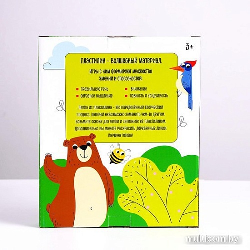 Набор для лепки Лесная мастерская Пластилиновые картинки. Мишка 5573053