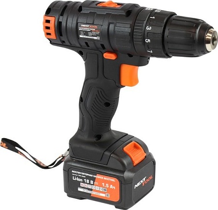 Дрель-шуруповерт Nexttool ACD-18BLH (с 2-мя АКБ, кейс)