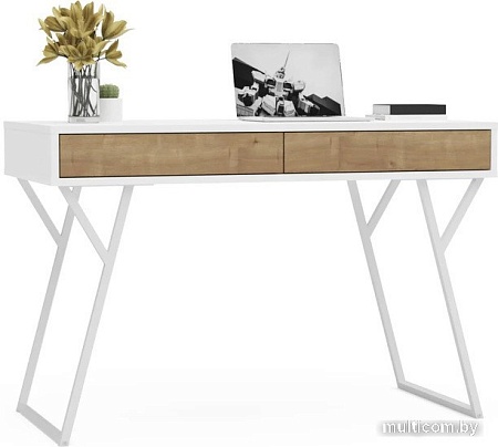 Стол Crafto Лорд Лофт 01 120x60x78 (белый/золотистый дуб)