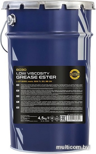 Mannol Fliessfett Li-EP 00/000 4.5 кг 8030