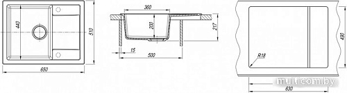 Кухонная мойка Florentina Техно 650 25.030.C0650.411 (графит)