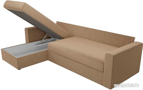 Угловой диван Mio Tesoro Верона левый (микровельвет, бежевый)